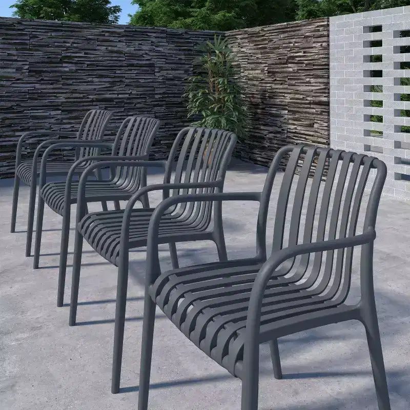 Amazonia Beijo 7pc Rectangular Outdoor Patio Dining Set Gray