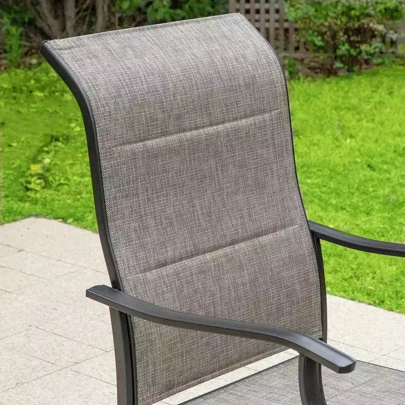 7pc Patio Dining Set with Rectangle Table with 1.57" Umbrella Hole & 360 Swivel Padded Arm Chairs - Captiva Designs