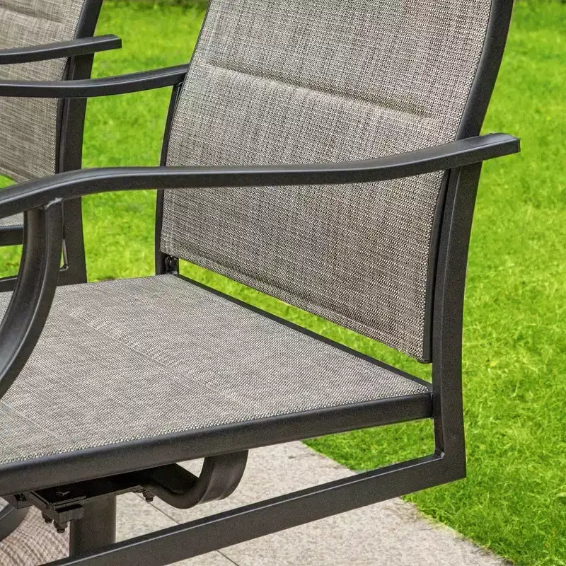 7pc Patio Dining Set with Rectangle Table with 1.57" Umbrella Hole & 360 Swivel Padded Arm Chairs - Captiva Designs