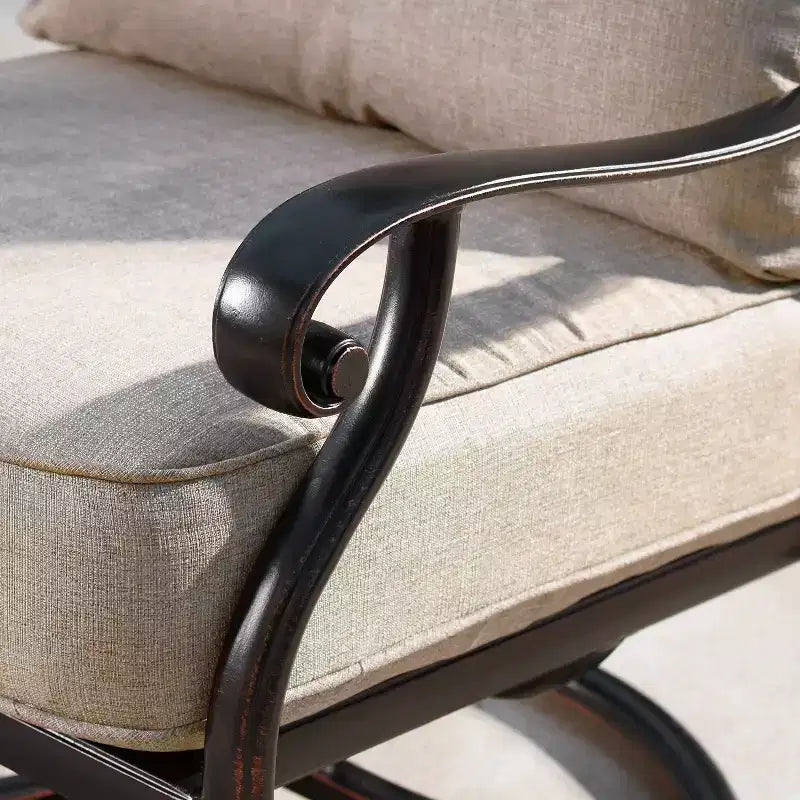 2pk Aluminum Outdoor Deep Seating Swivel Rocking Club Chairs: Weather-Resistant, UV-Protected - Oakland Living