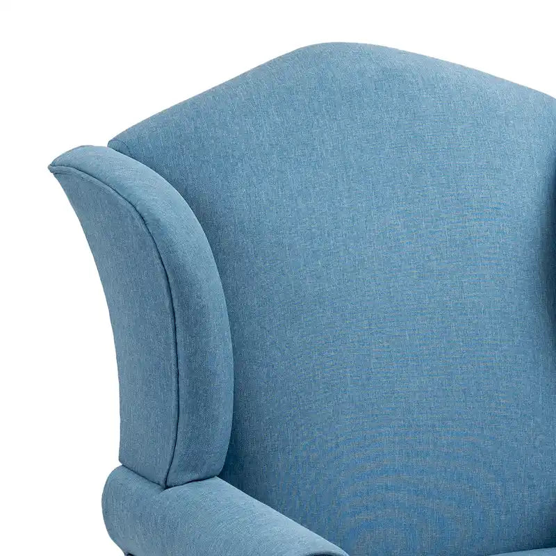 2 fauteuils d'appoint à dossier haut traditionnels, revêtus de tissu