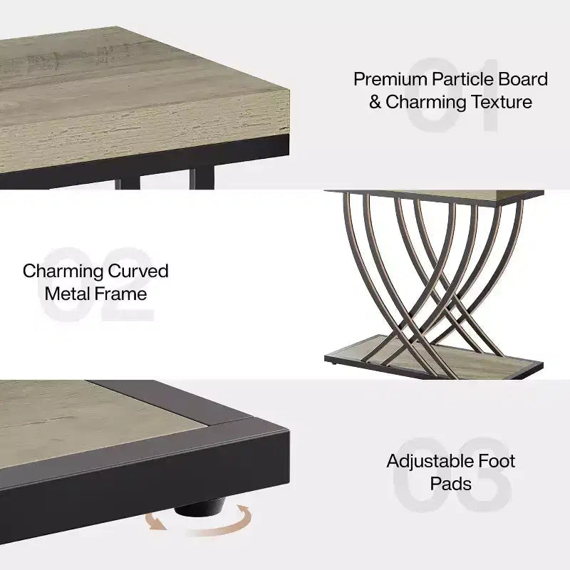 Lantine Side Table, 2-Tier Narrow End Table for Living Room, Industrial Bedside Tables with Metal Frame for Bedroom, Sofa Couch, Small Spaces, Grey