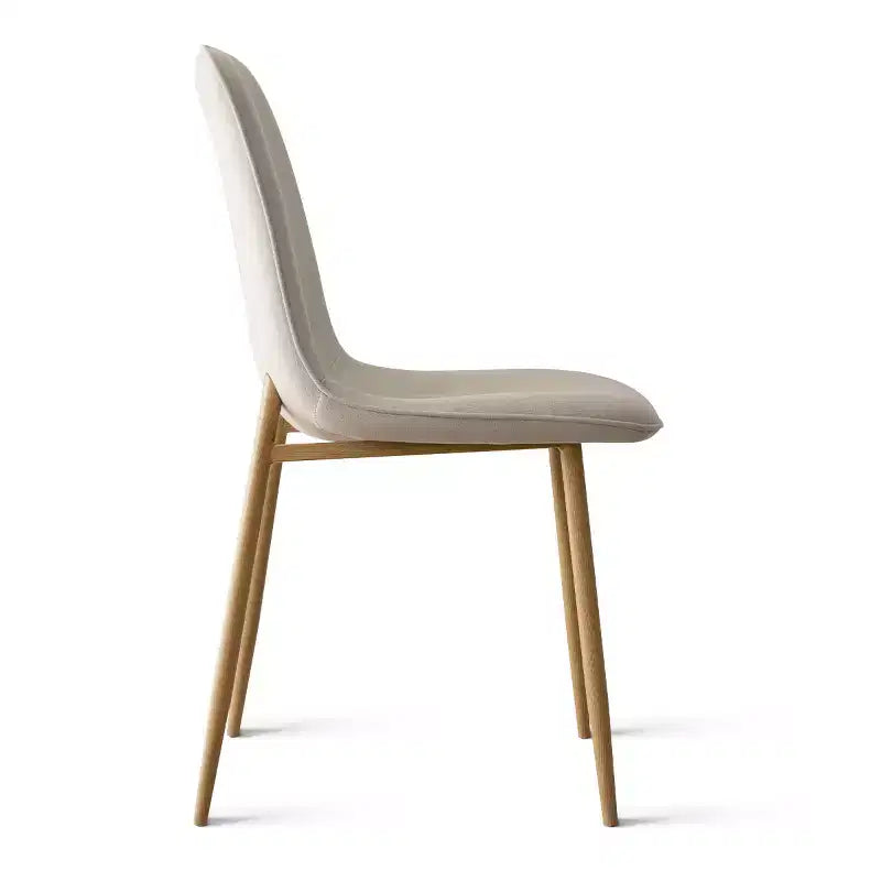 5-Piece Round Dining Set, 37 Pedestal Table with Wood-Look Top and Upholstered Curved Chairs, Modern Style-Panipeachy