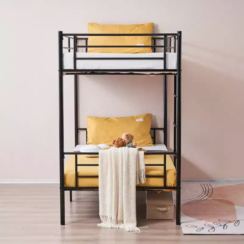 Karl Home Twin Over Twin Steel Bunk Bed Frame Ladder Bedroom Dorm Room for Kids Adult Children