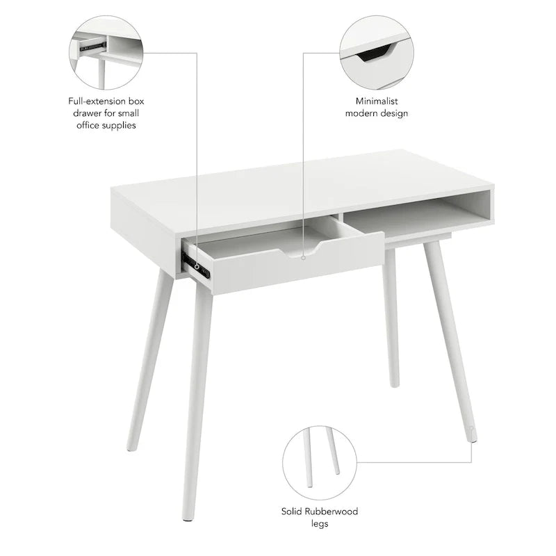 Bush Furniture Nora 40W Writing Computer Desk with Storage