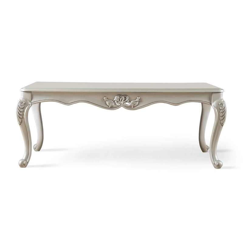 Clarissa Traditional Solid Wood Coffee Table with Carved Legs