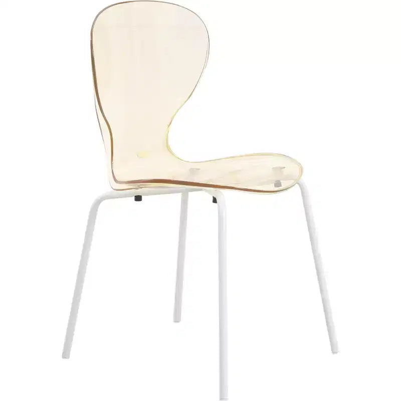 LeisureMod Bristol 5-Piece Dining Set Round Dining Table, 4 Plastic Dining Chairs White Legs