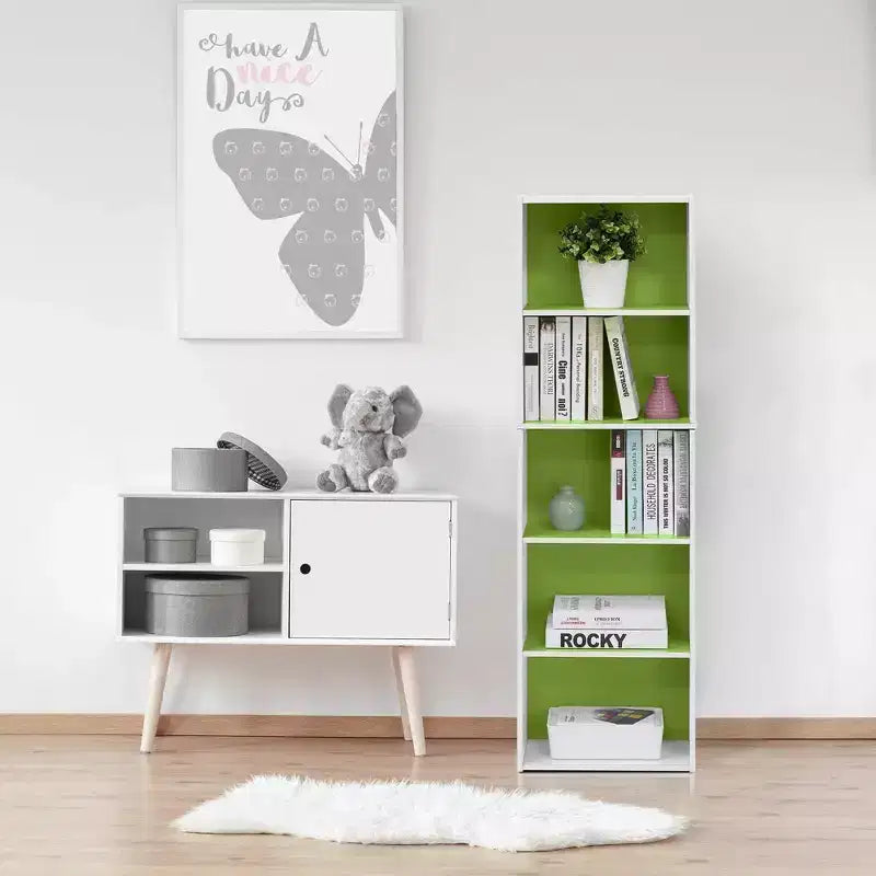Furinno 5-Cube Reversible Bookcase Open Shelf Dispaly Rack Horizontal Vertical