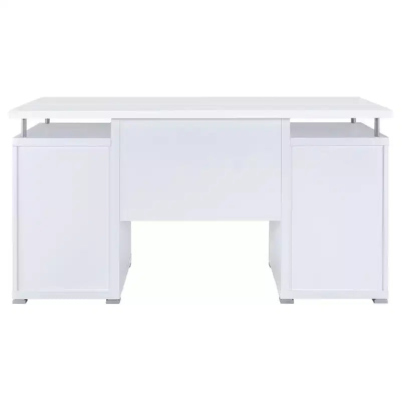 Bureau d'écriture en bois de 55 po avec 2 tiroirs, 1 placard, 1 étagère ouverte et porte pour bureau à domicile ou salle d'étude
