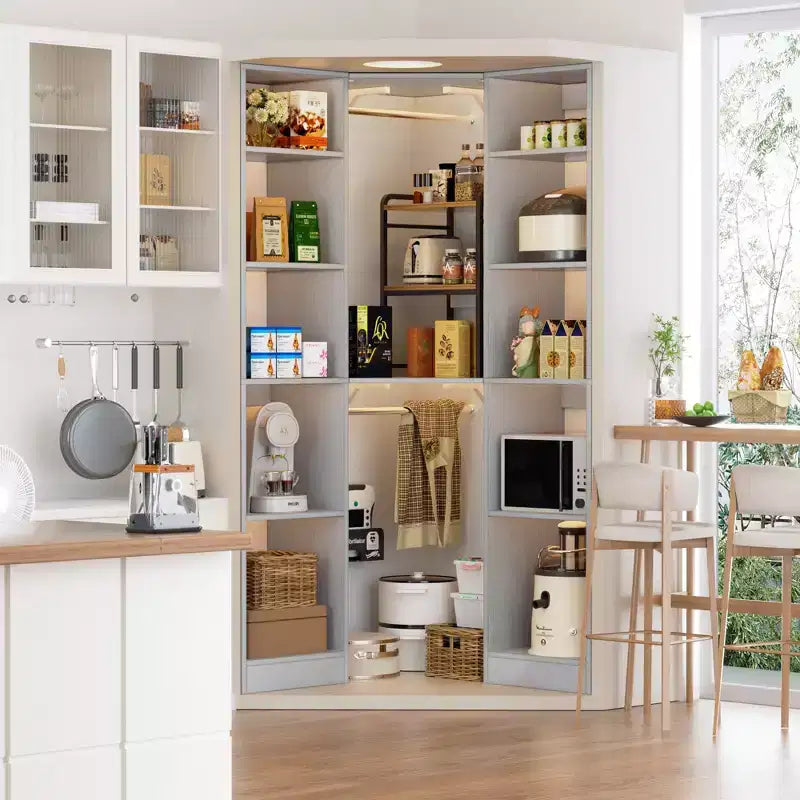 Besiost Corner Closet System with 12 Shelves