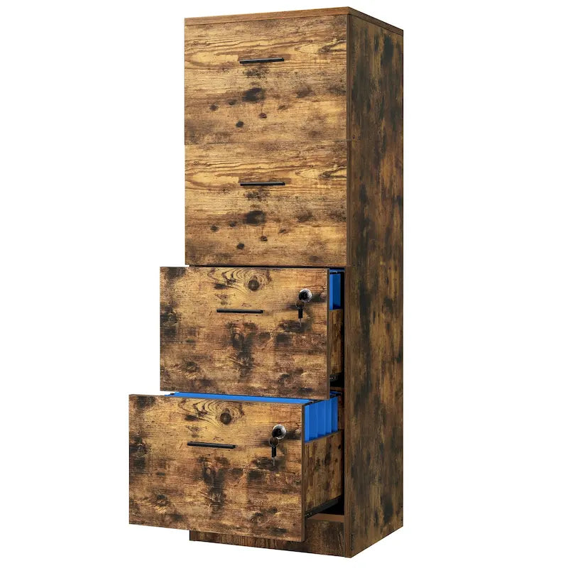 Moasis 51H 4 Drawers File Cabinet Lockable Vertical Storage Cabinet for Home Office