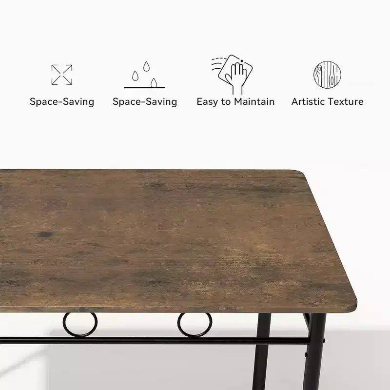 Dyonery Rectangular Dining Table Set for 4,5-Piece Kitchen Table and 4 Chairs,Dining Room Table Set,Space-Saving Kitchen Table Set for Small Space