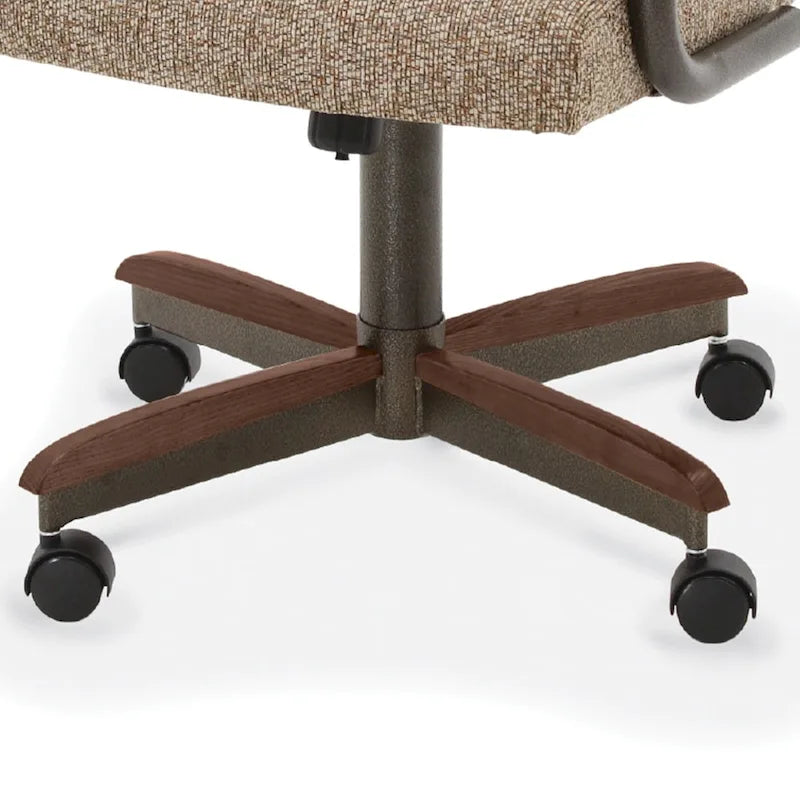 Chaises de salle à manger Chromcraft Douglas à roulettes, finition gris châtaigne (Lot de 2)