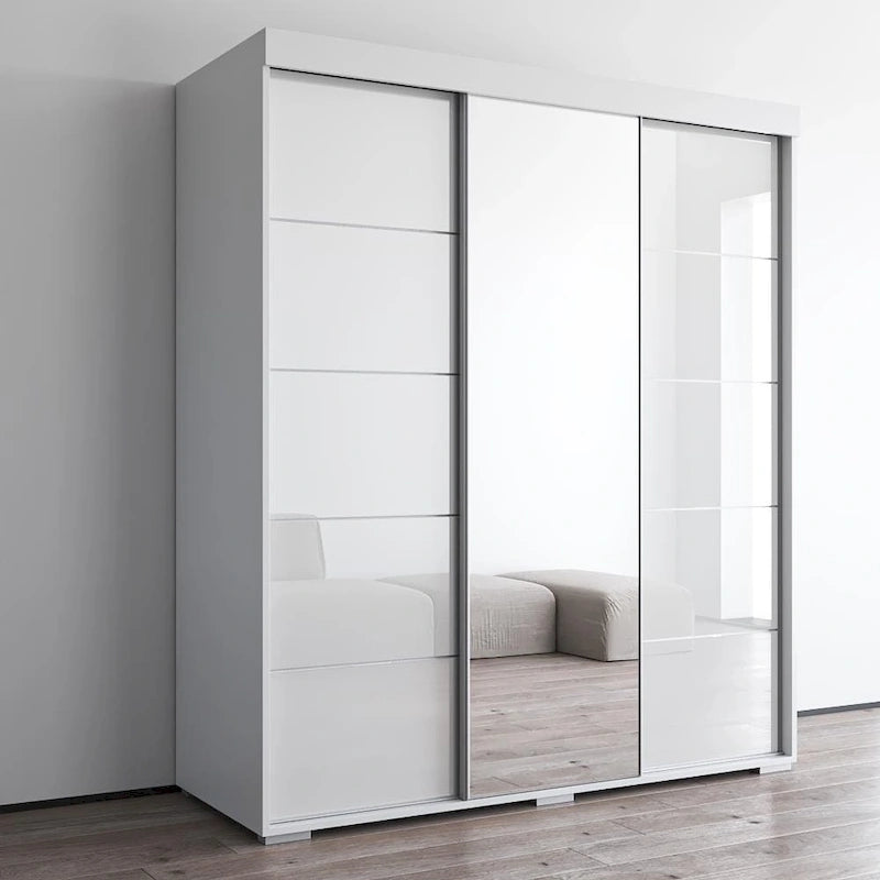 Aria Modern 3-door Wardrobe Armoire with Mirror