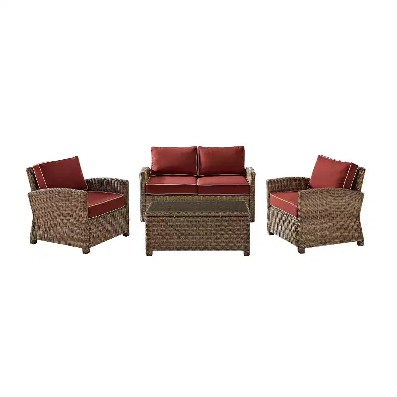 Bradenton 4pc Outdoor Wicker Conversation Set - Crosley