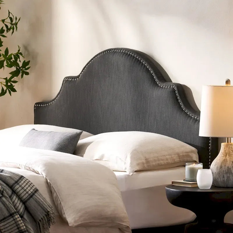 Tête de lit capitonnée en tissu réglable Grand lit/Très grand lit