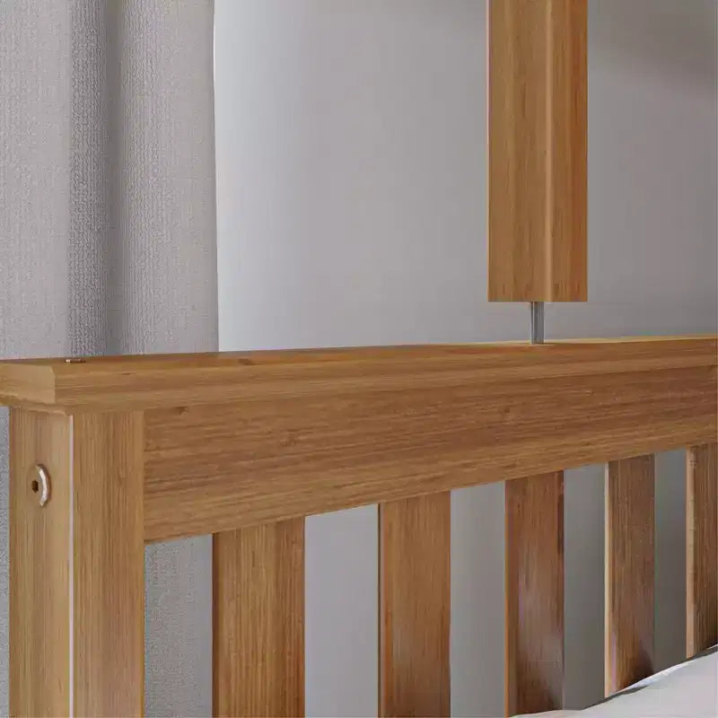 Max & Lily Bunk Bed Twin over Full Size, Solid Wood Bunk Beds with Ladder for Kids