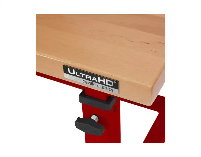 Heavy Duty 60 Adjustable Height Workbench Table with Wood Top
