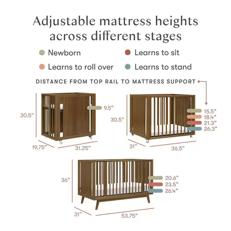 Babyletto Palma 8-in-1 Convertible All-Stages Crib with Bassinet & Toddler Bed Kits