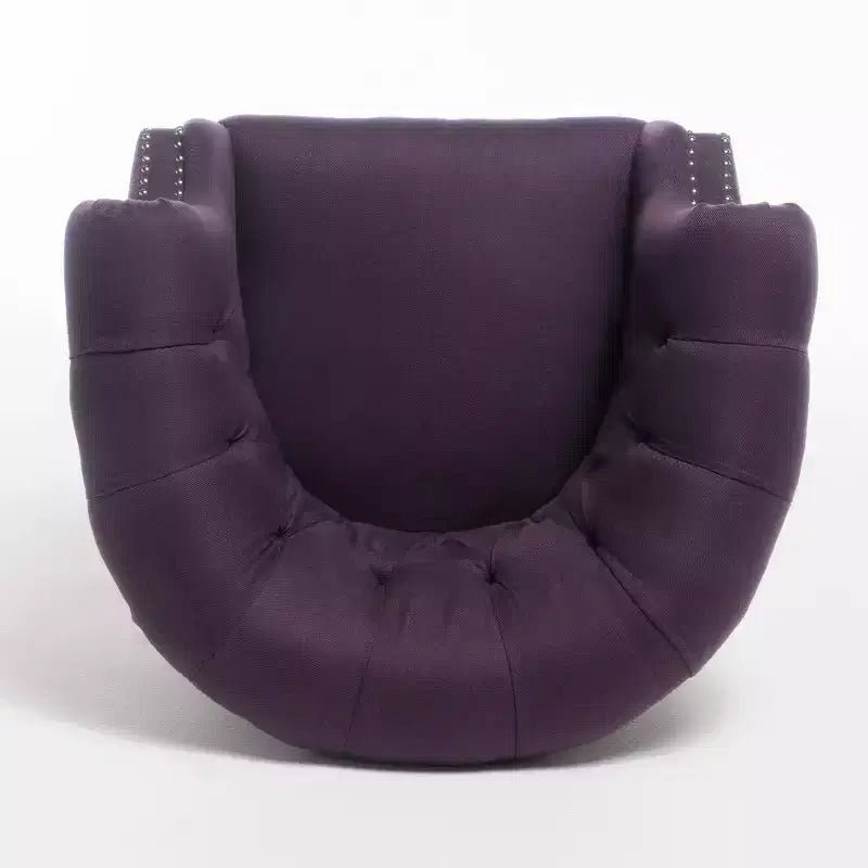 Contemporary Tufted Upholstered Club Chair with Nailhead Trim