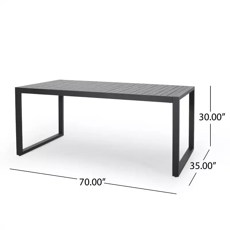 Christopher Knight Home Bennett 7 pcs Outdoor Modern Aluminum Dining Set with Woven Rope, Black/Gray
