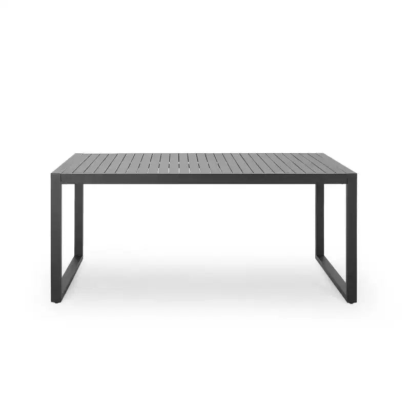 Christopher Knight Home Bennett 7 pcs Outdoor Modern Aluminum Dining Set with Woven Rope, Black/Gray