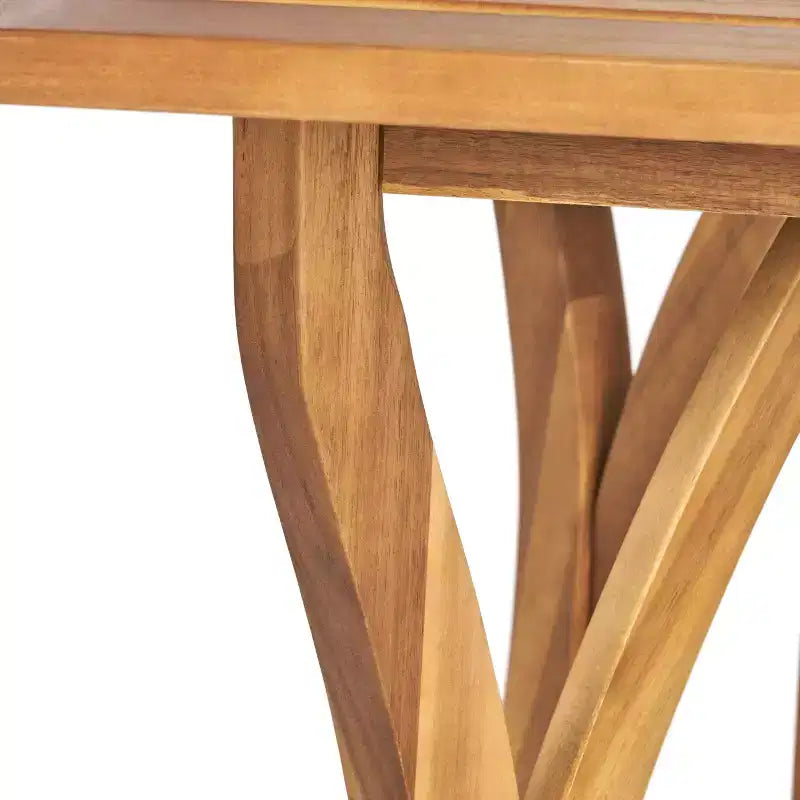 Christopher Knight Home Holomn, ensemble de salle à manger de jardin rustique en 7 pièces en acacia avec coussins