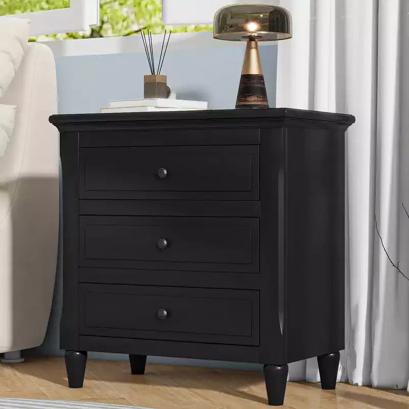 Whisen 28 Modern Minimalist 3-Drawer Nightstand Storage Wood Cabinet Sofa Side Table