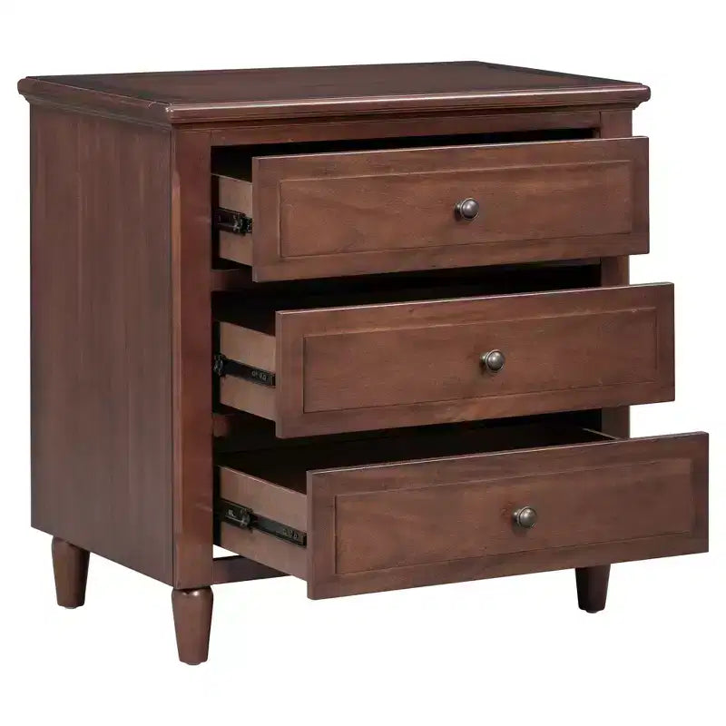 Whisen 28 Modern Minimalist 3-Drawer Nightstand Storage Wood Cabinet Sofa Side Table