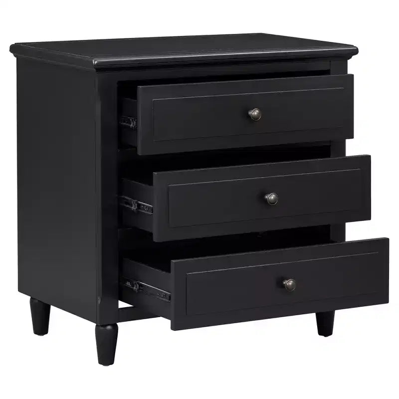 Whisen 28 Modern Minimalist 3-Drawer Nightstand Storage Wood Cabinet Sofa Side Table