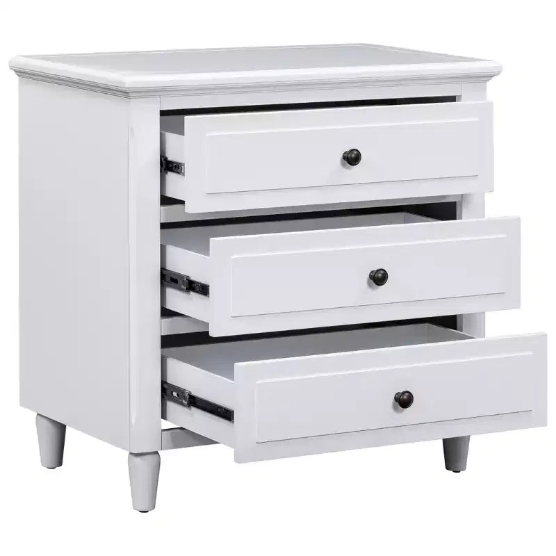 Whisen 28 Modern Minimalist 3-Drawer Nightstand Storage Wood Cabinet Sofa Side Table