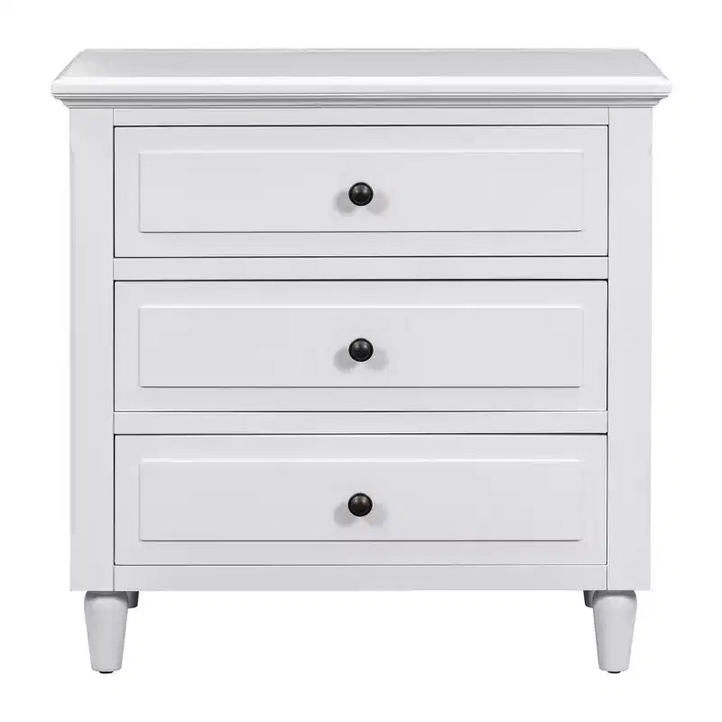 Whisen 28 Modern Minimalist 3-Drawer Nightstand Storage Wood Cabinet Sofa Side Table