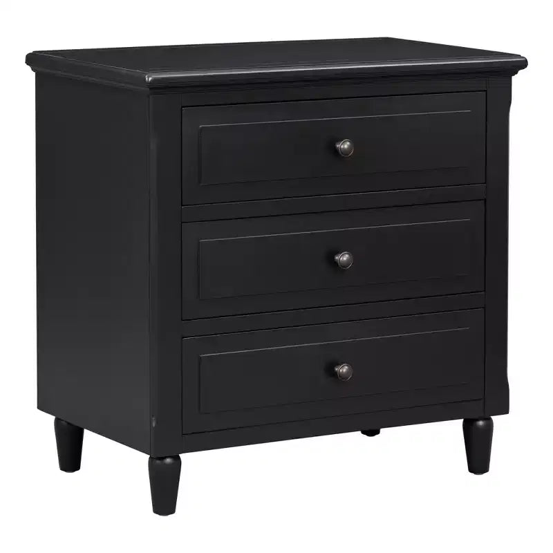 Whisen 28 Modern Minimalist 3-Drawer Nightstand Storage Wood Cabinet Sofa Side Table