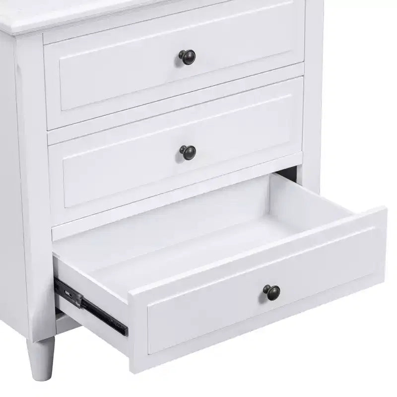 Whisen 28 Modern Minimalist 3-Drawer Nightstand Storage Wood Cabinet Sofa Side Table