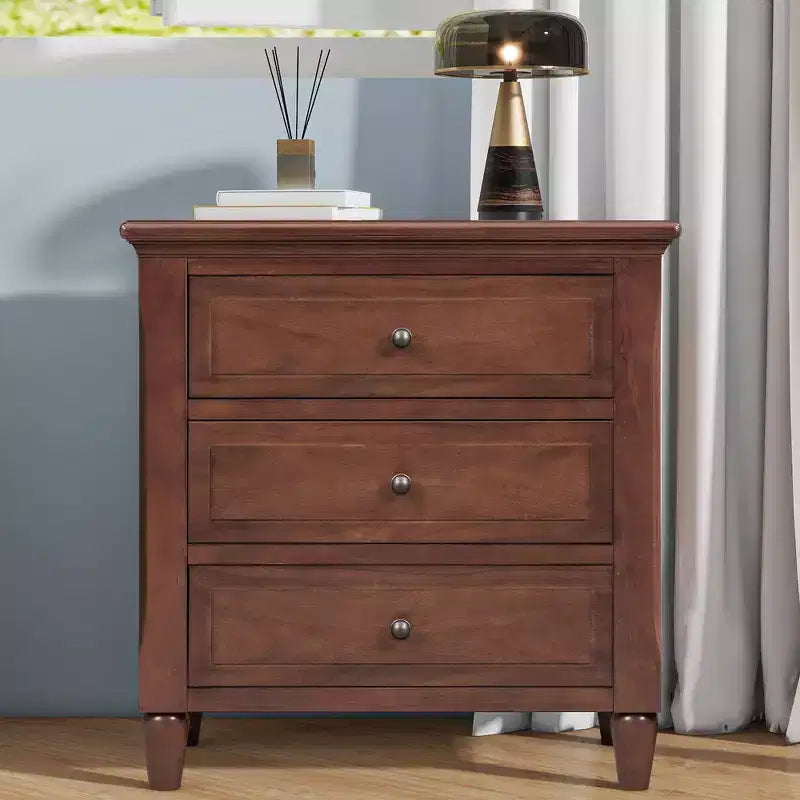 Whisen 28 Modern Minimalist 3-Drawer Nightstand Storage Wood Cabinet Sofa Side Table