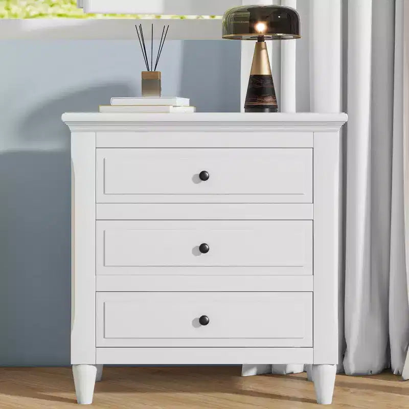 Whisen 28 Modern Minimalist 3-Drawer Nightstand Storage Wood Cabinet Sofa Side Table