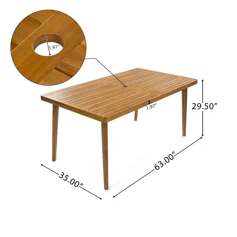 Christopher Knight Home Maya 7 Pieces Outdoor Acacia and Polypropelene Plastic Dining Set