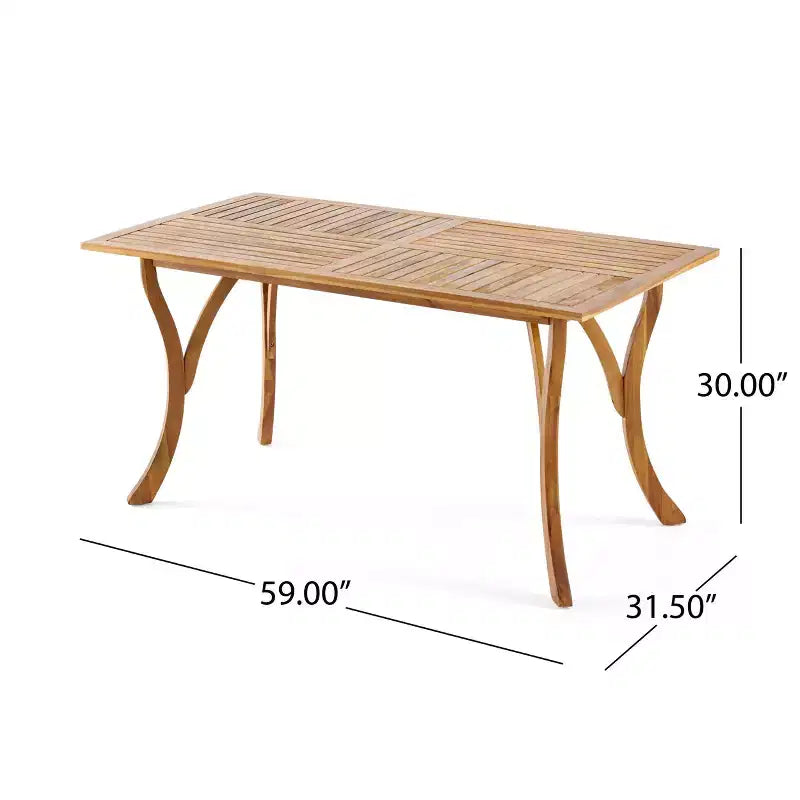 Christopher Knight Home Wren Outdoor 7-Piece Acacia Wood Dining Set, Teak