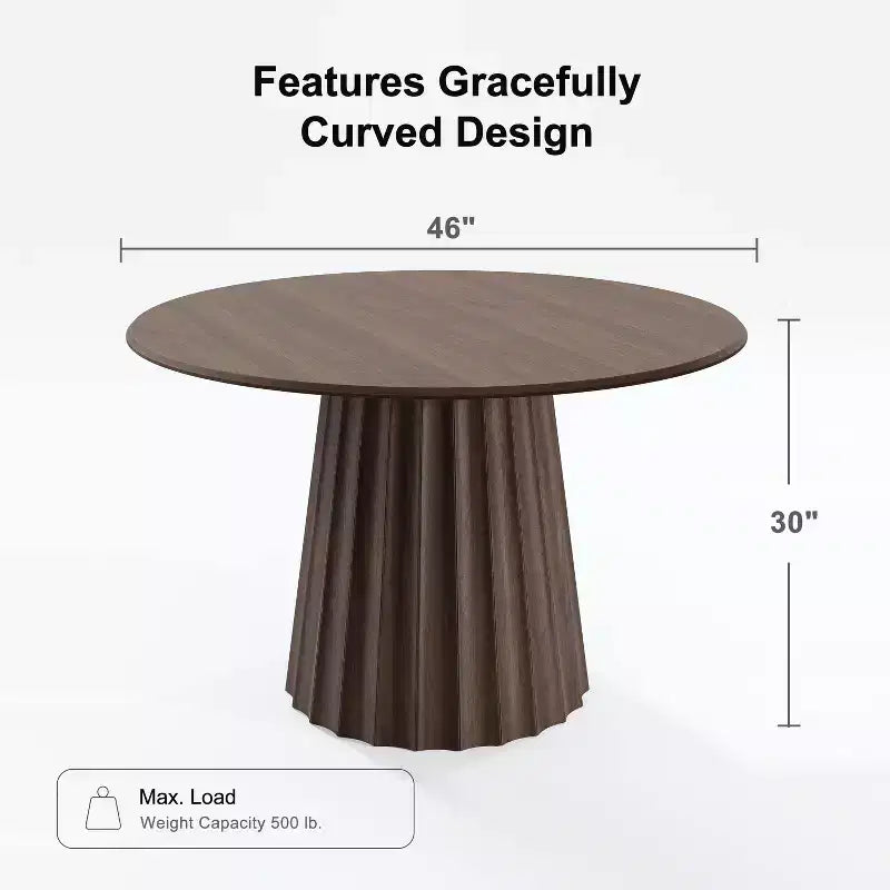 PexFix 46 Round Solid Wood Dining Table Kitchen Tables