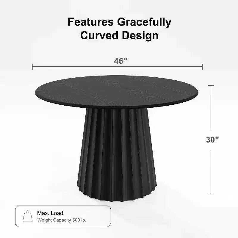 PexFix 46 Round Solid Wood Dining Table Kitchen Tables