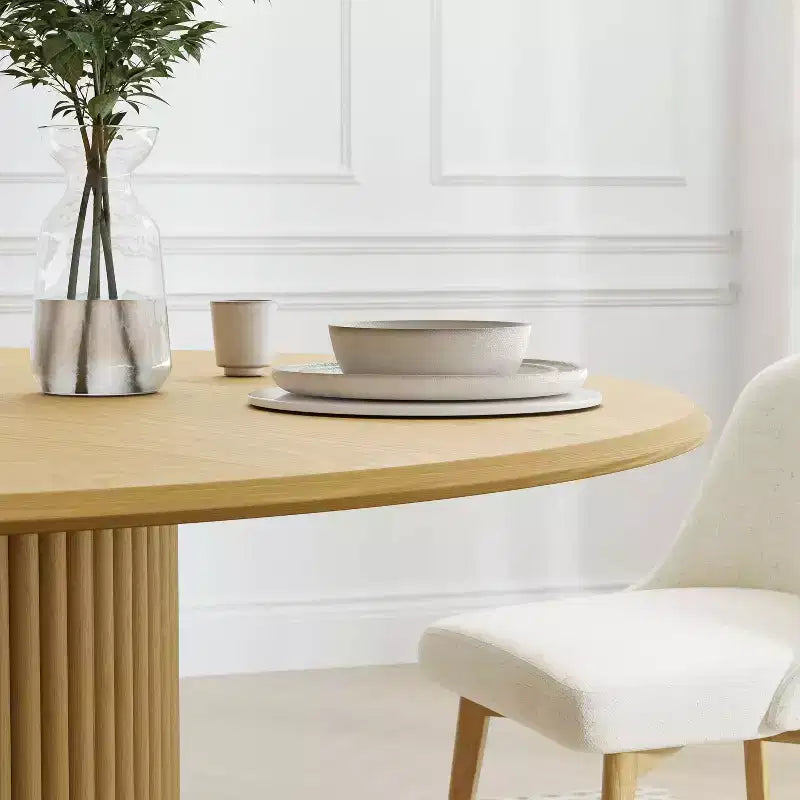 PexFix 46 Round Solid Wood Dining Table Kitchen Tables