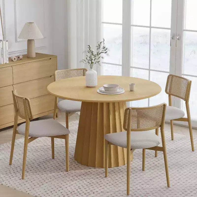 PexFix 46 Round Solid Wood Dining Table Kitchen Tables
