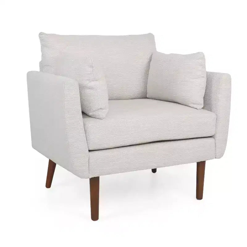 GDFStudio Viewland Contemporary Fabric Upholstered Club Chair with Accent Pillows