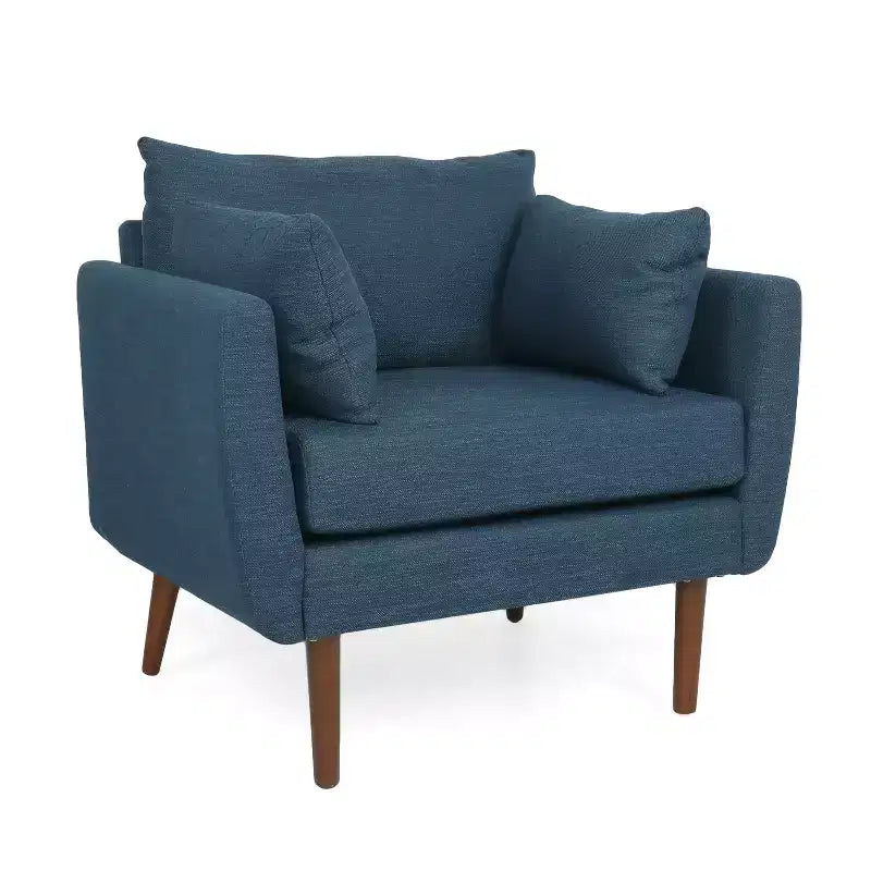 GDFStudio Viewland Contemporary Fabric Upholstered Club Chair with Accent Pillows