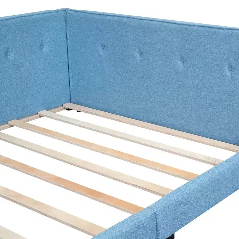 Queen/Full Size Platform Bed Frame, Upholstered Floor Bed Daybed with USB Ports -ModernLuxe