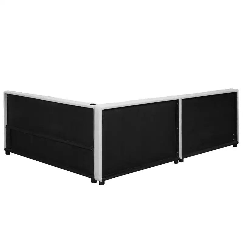 Queen/Full Size Platform Bed Frame, Upholstered Floor Bed Daybed with USB Ports -ModernLuxe