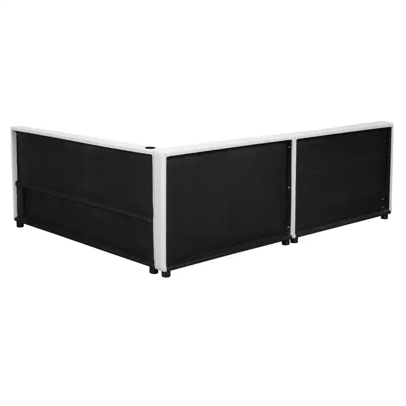 Queen/Full Size Platform Bed Frame, Upholstered Floor Bed Daybed with USB Ports -ModernLuxe