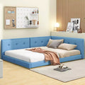 Queen/Full Size Platform Bed Frame, Upholstered Floor Bed Daybed with USB Ports -ModernLuxe