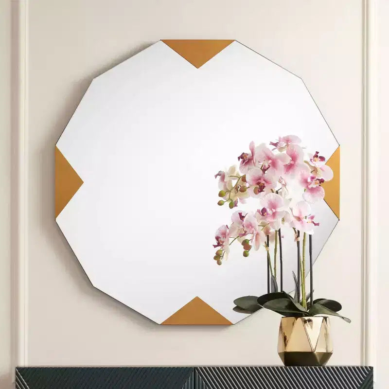 Possini Euro Design Possini Euro Drayden 31 x 31 Golden Triangles Wall Mirror