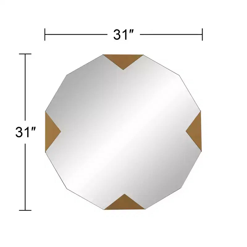 Possini Euro Design Possini Euro Drayden 31 x 31 Golden Triangles Wall Mirror